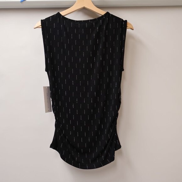 Dylan Ryan Black Sleeveless Top With Subtle Metallic Dotted Pattern - Size L - Picture 11 of 14